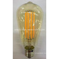 6W cubierta de oro St64 E27 220V Dim LED luz con CE RoHS